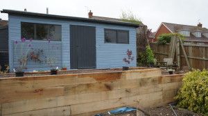 Raised beds & shed